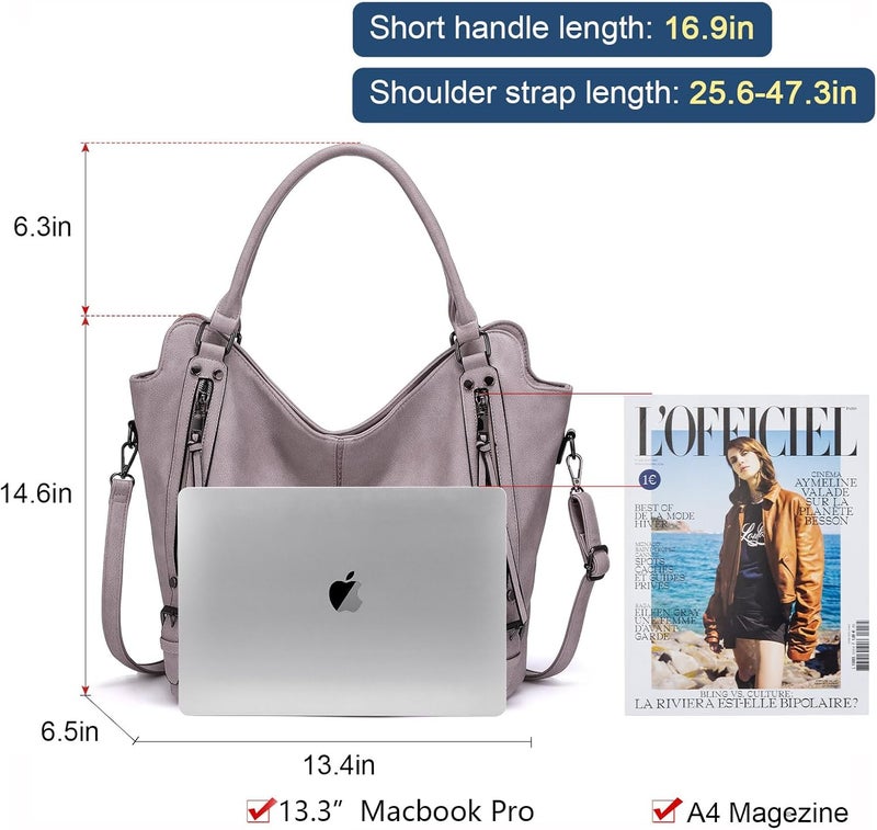 Realer Tote Bag for Women PU Leather Shoulder Bags Fashion Hobo Bags Large Purse and Handbags with Adjustable Shoulder Strap - Image 5